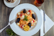 Seafood Fettuccine Pasta With Rose Sauce